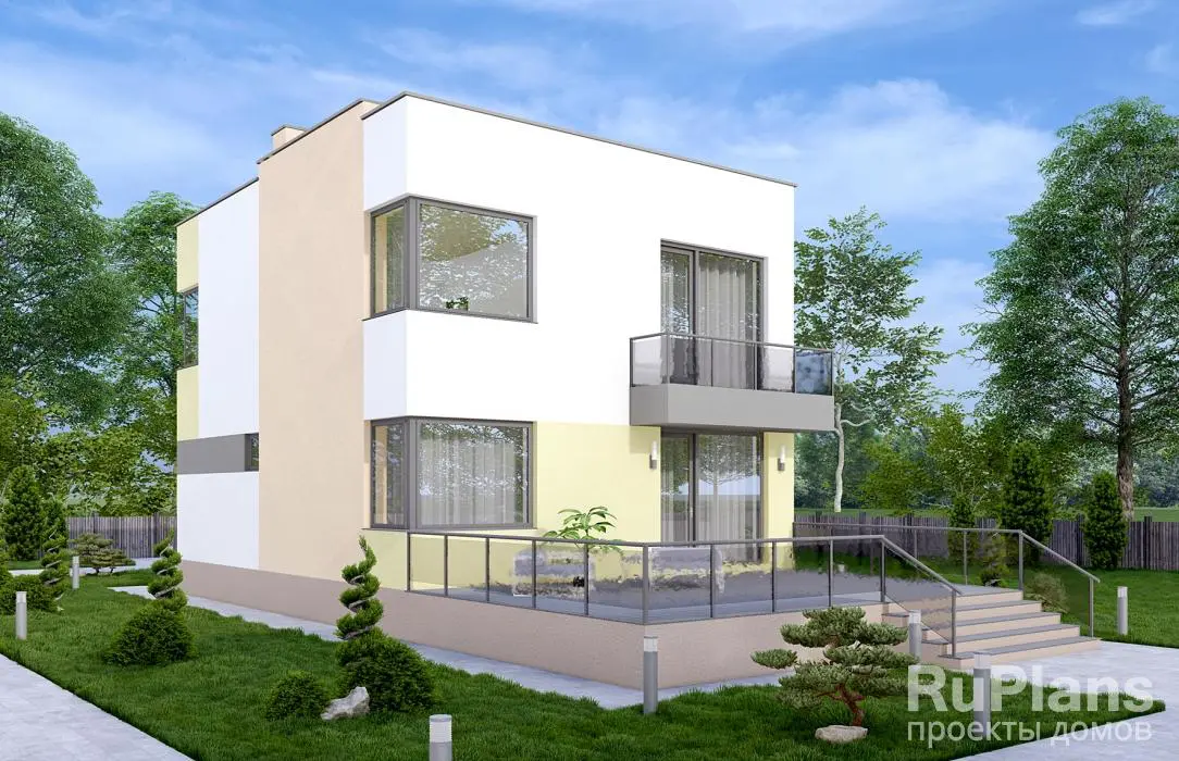Проект двухэтажного дома 130 м², 17,6 × 8,4 м