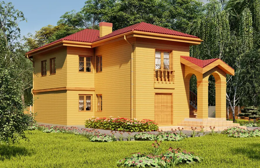 Проект двухэтажного дома 131 м², 8,9 × 13,8 м