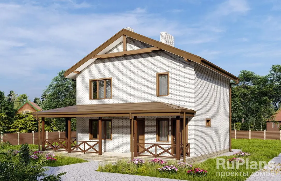 Проект двухэтажного дома 132 м², 11,8 × 11,1 м — фото 1