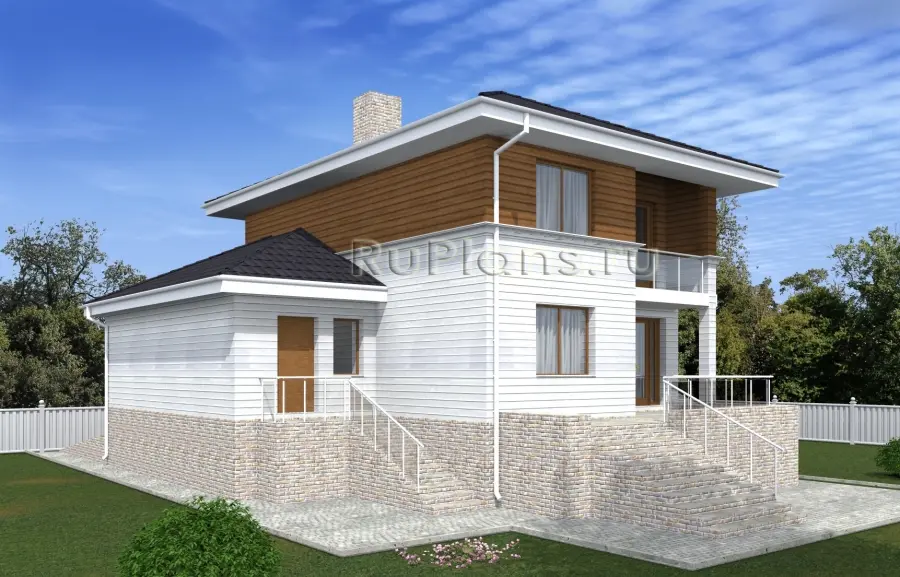 Проект двухэтажного дома 140 м², 14,6 × 11,6 м — фото 1