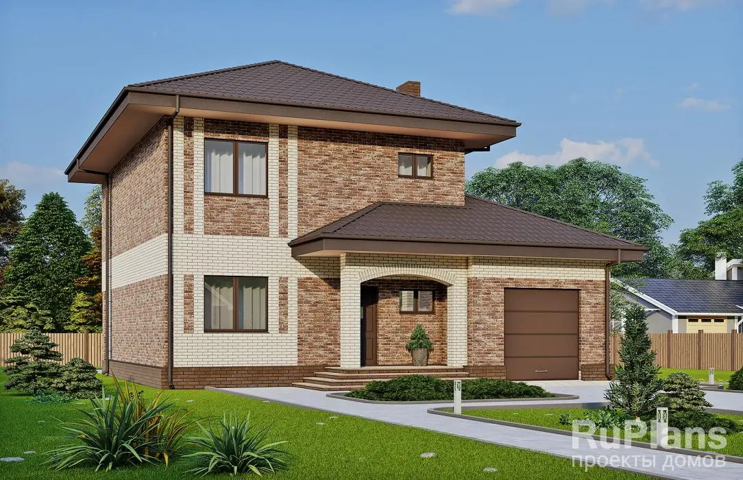 Проект двухэтажного дома 140 м², 11,7 × 12,8 м