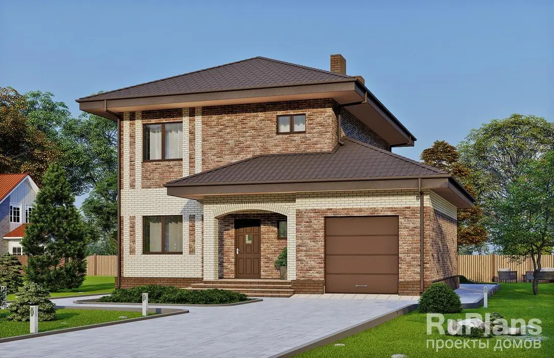 Проект двухэтажного дома 140 м², 11,7 × 12,8 м — фото 1