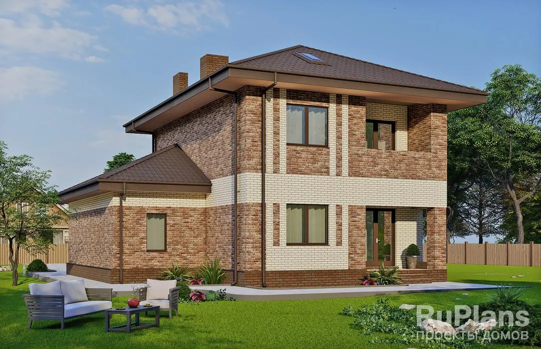 Проект двухэтажного дома 140 м², 11,7 × 12,8 м — фото 2