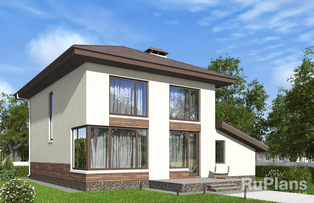 Проект двухэтажного дома 144 м², 11,9 × 12,6 м — фото 2