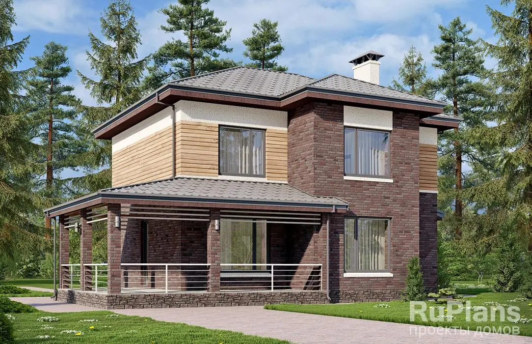 Проект двухэтажного дома 145 м², 15 × 11,4 м — фото 1