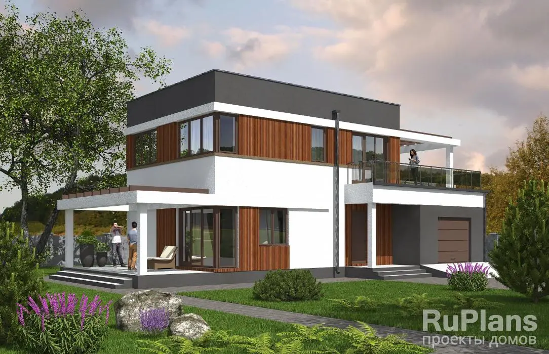 Проект двухэтажного дома 146 м², 17,4 × 8,8 м