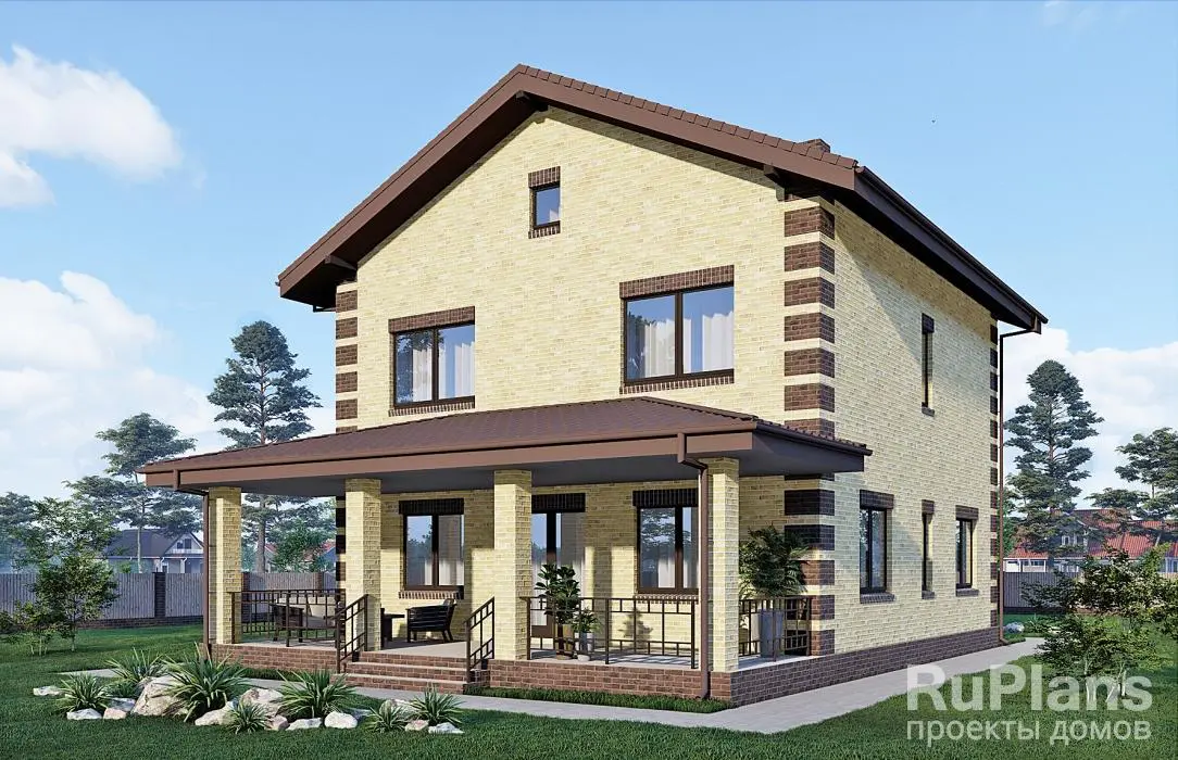 Проект двухэтажного дома 146 м², 14 × 11,6 м