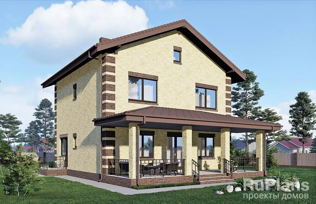 Проект двухэтажного дома 146 м², 14 × 11,6 м — фото 1