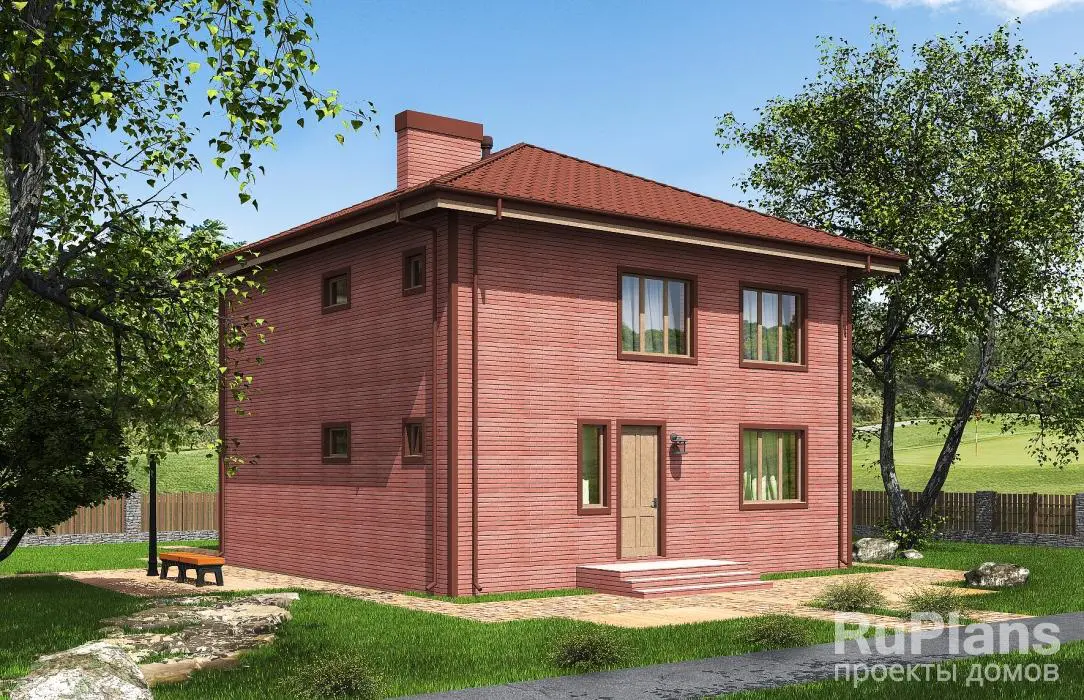 Проект двухэтажного дома 147 м², 9,8 × 9,8 м — фото 1