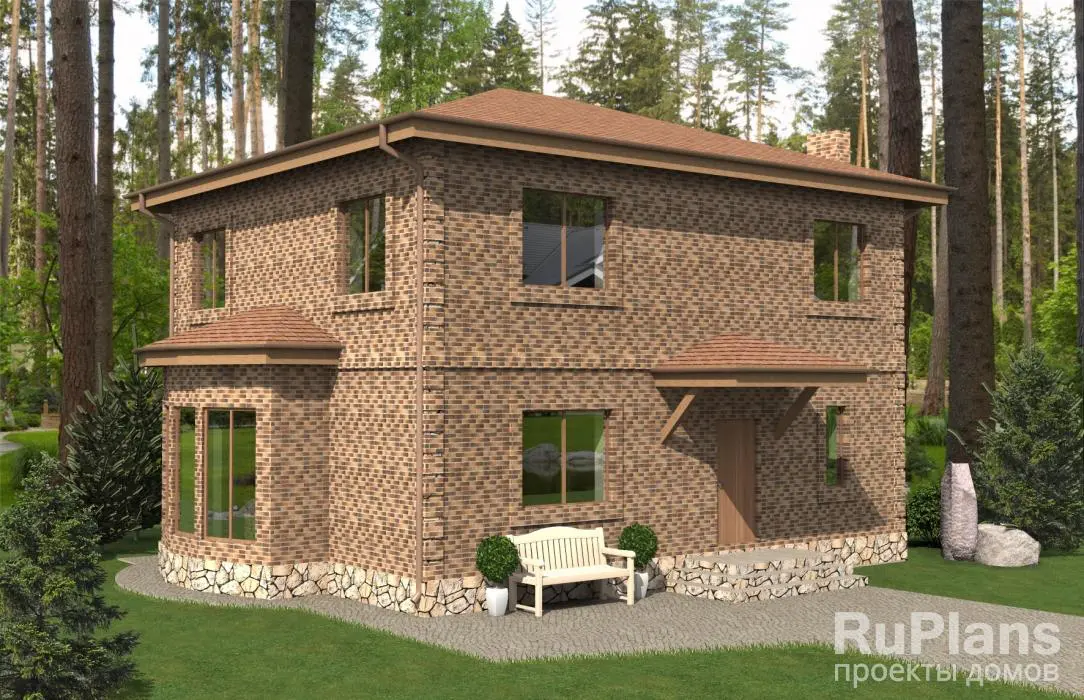 Проект двухэтажного дома 150 м², 9 × 12 м