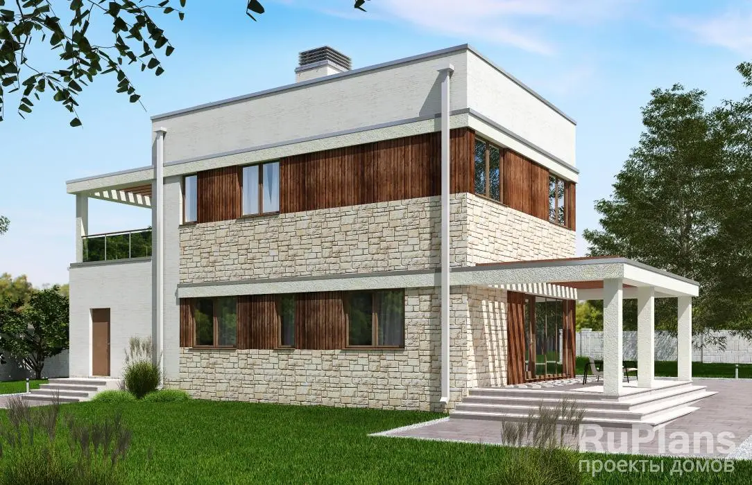 Проект двухэтажного дома 151 м², 18,2 × 9,9 м — фото 2