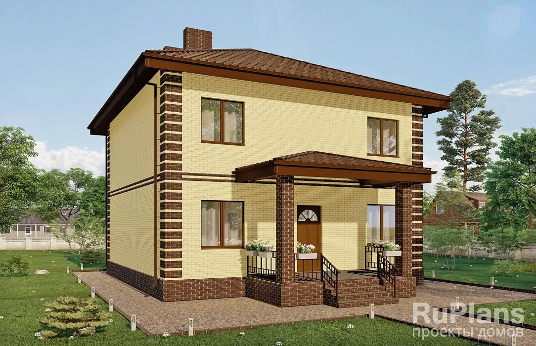 Проект двухэтажного дома 151 м², 10,7 × 10 м