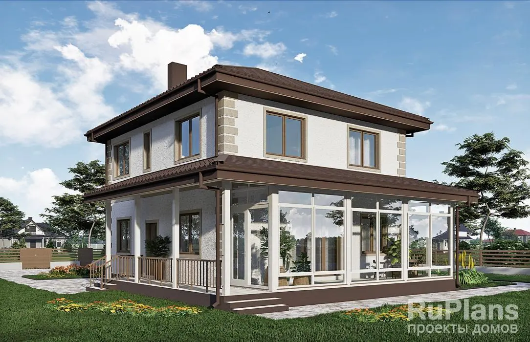Проект двухэтажного дома 152 м², 14,1 × 10,7 м