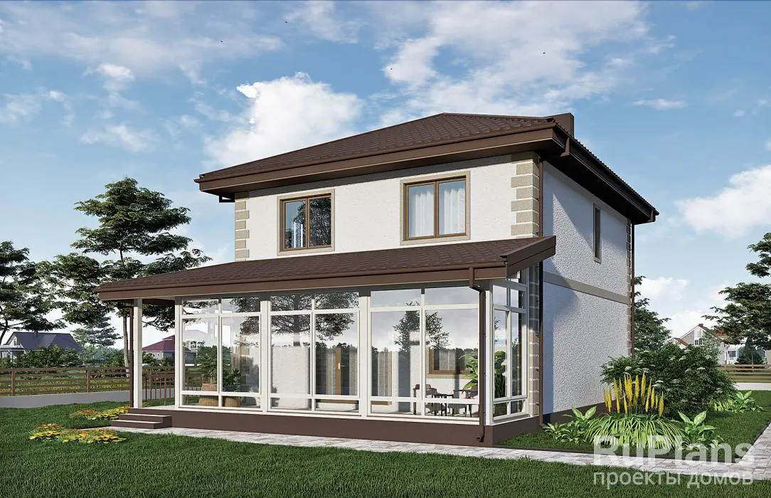 Проект двухэтажного дома 152 м², 14,1 × 10,7 м — фото 1