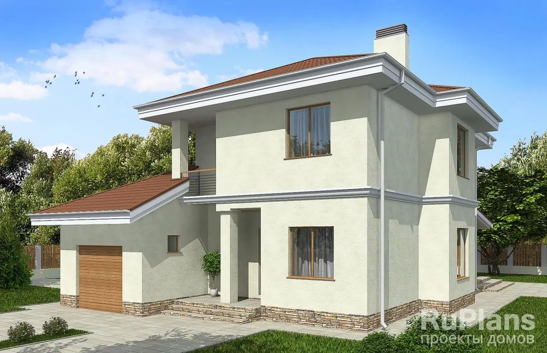 Проект двухэтажного дома 158 м², 18,5 × 12,3 м
