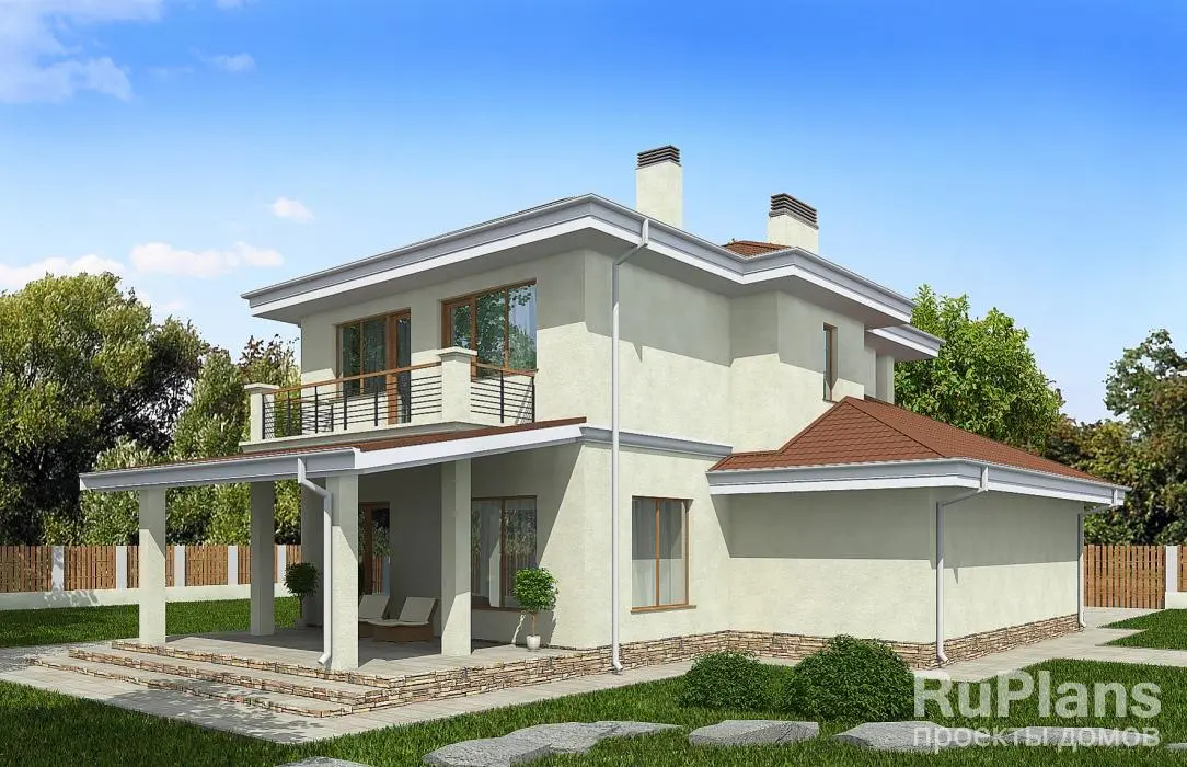 Проект двухэтажного дома 158 м², 18,5 × 12,3 м — фото 2