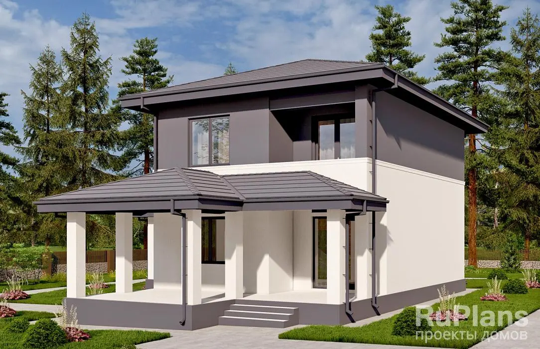 Проект двухэтажного дома 158 м², 17,7 × 12,2 м