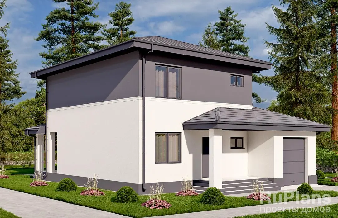 Проект двухэтажного дома 158 м², 17,7 × 12,2 м — фото 1