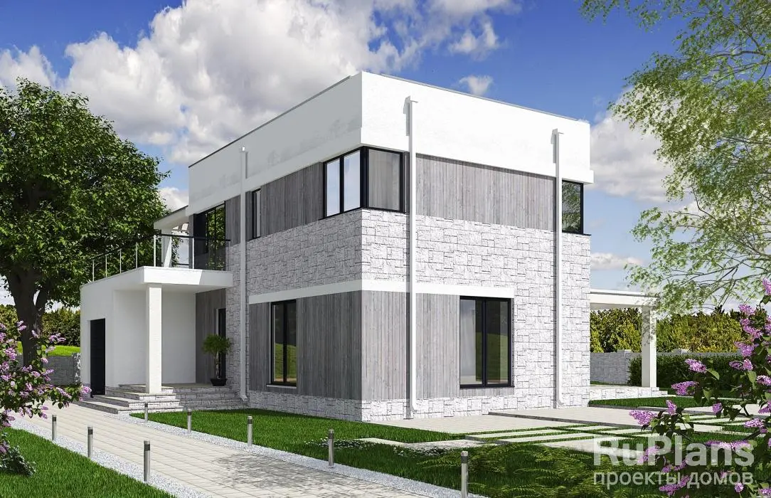Проект двухэтажного дома 159 м², 15,2 × 13,3 м