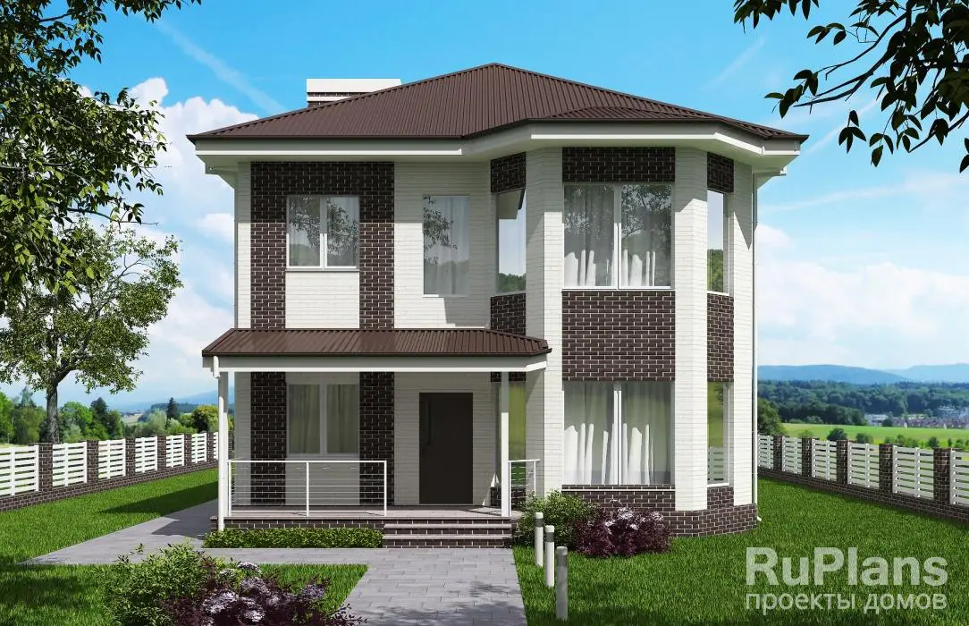 Проект двухэтажного дома 162 м², 17,2 × 9,6 м
