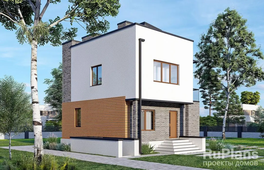 Проект двухэтажного дома 168 м², 9,5 × 9,3 м — фото 1