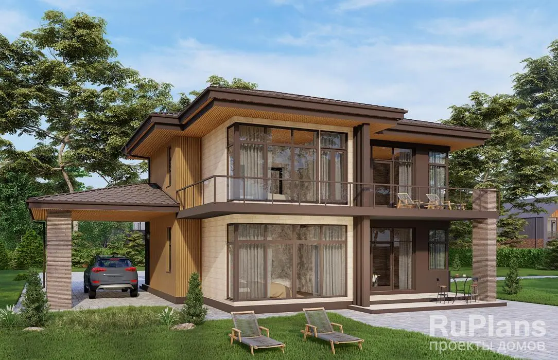 Проект двухэтажного дома 174 м², 14,1 × 16,6 м — фото 3