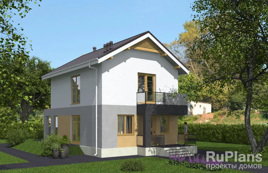 Проект двухэтажного дома 92 м², 7,2 × 13,4 м — фото 1