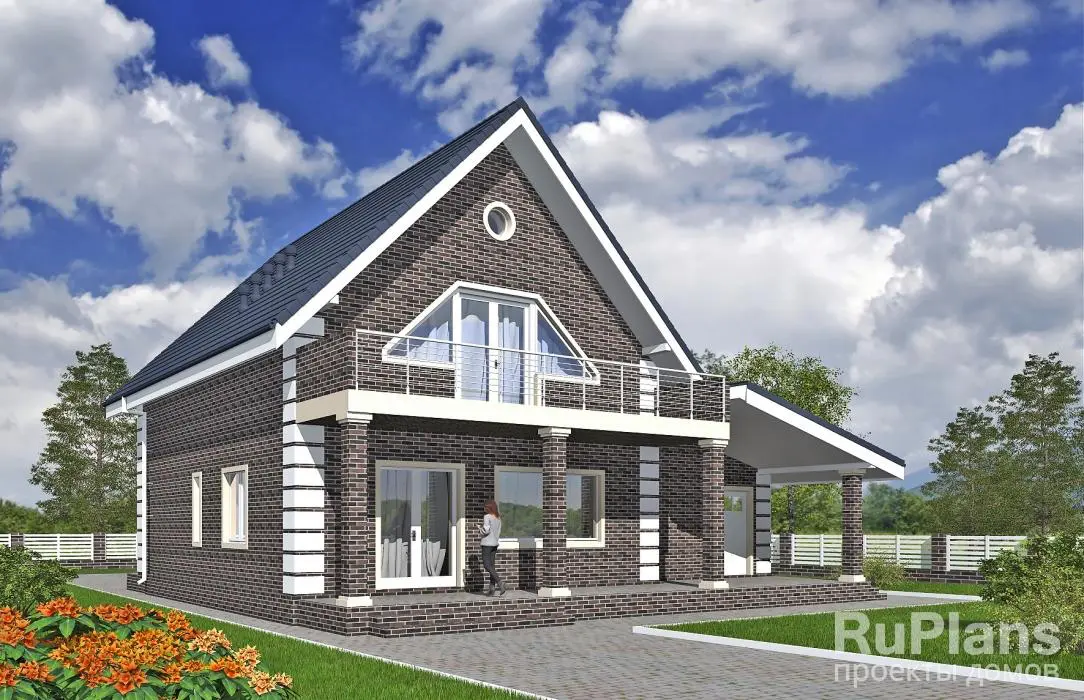 Проект двухэтажного дома с мансардой 155 м², 13 × 12,8 м — фото 2