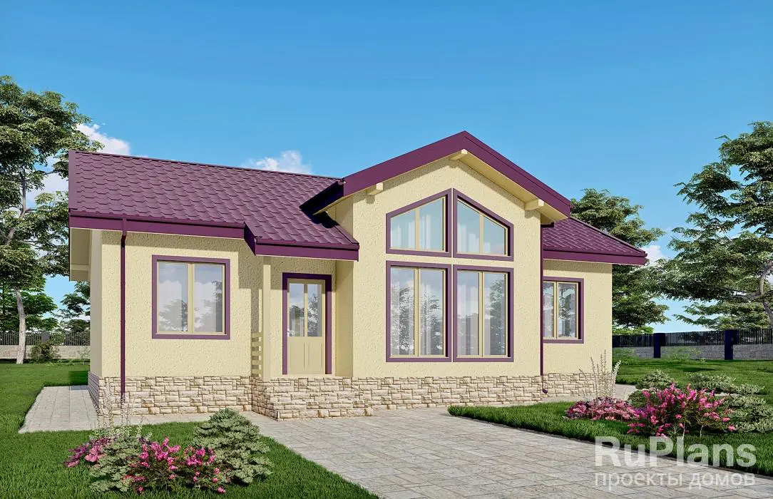 Проект одноэтажного дома 103 м², 10,8 × 14,7 м — фото 1
