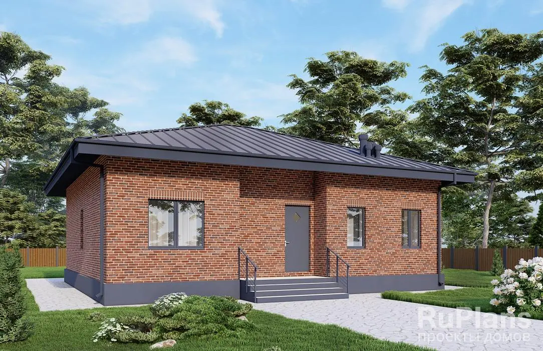 Проект одноэтажного дома 104 м², 13,5 × 12,1 м — фото 3
