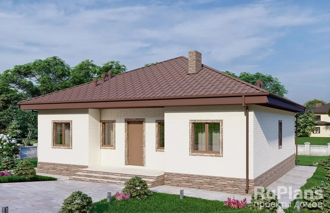 Проект одноэтажного дома 109 м², 12 × 12 м