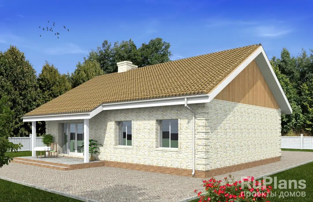 Проект одноэтажного дома 110 м², 14,1 × 14,7 м — фото 2
