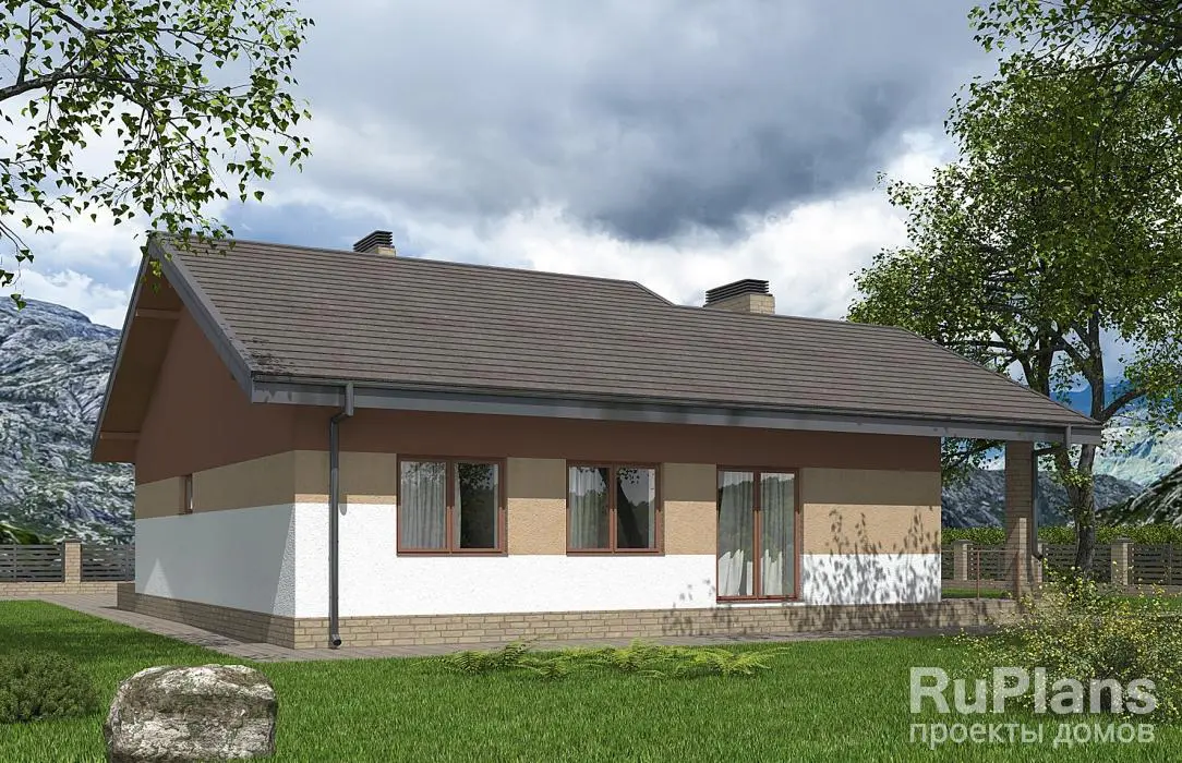 Проект одноэтажного дома 110 м², 14,6 × 12,7 м — фото 2