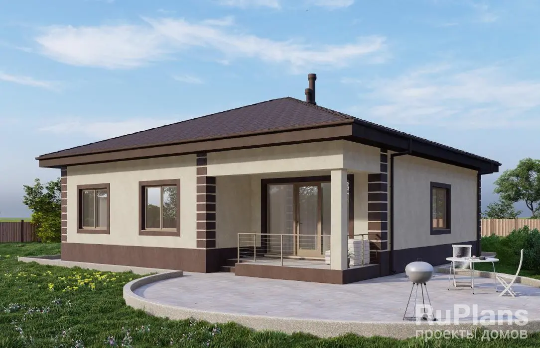Проект одноэтажного дома 110 м², 12,1 × 12,9 м — фото 2