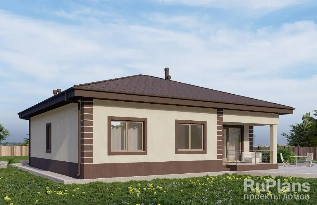 Проект одноэтажного дома 110 м², 12,1 × 12,9 м — фото 3