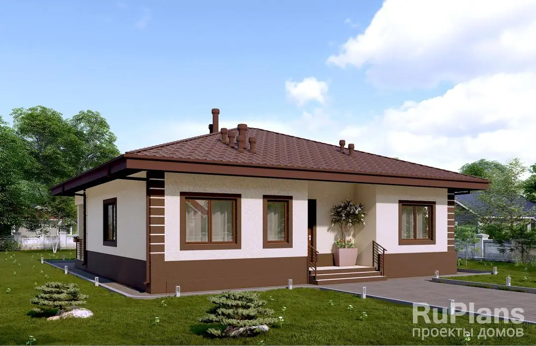 Проект одноэтажного дома 110 м², 11,2 × 12,1 м — фото 2