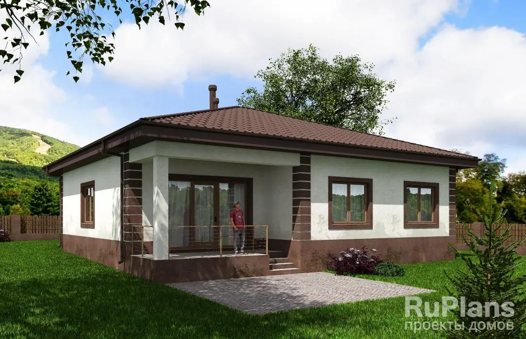 Проект одноэтажного дома 111 м², 12 × 12,8 м — фото 2