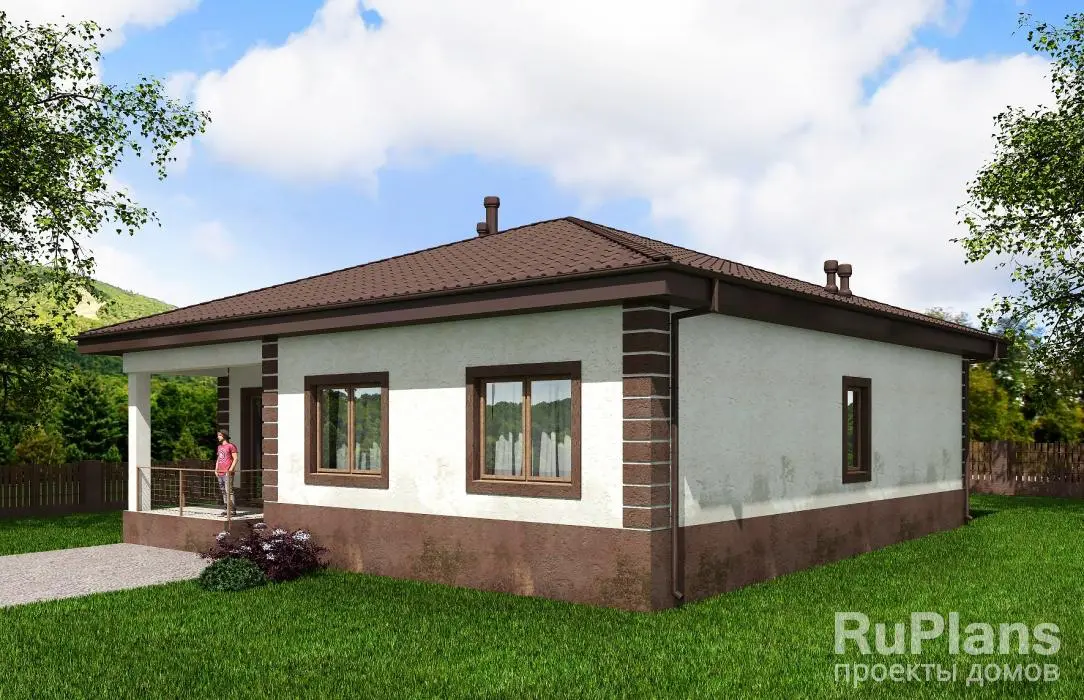 Проект одноэтажного дома 111 м², 12 × 12,8 м — фото 3