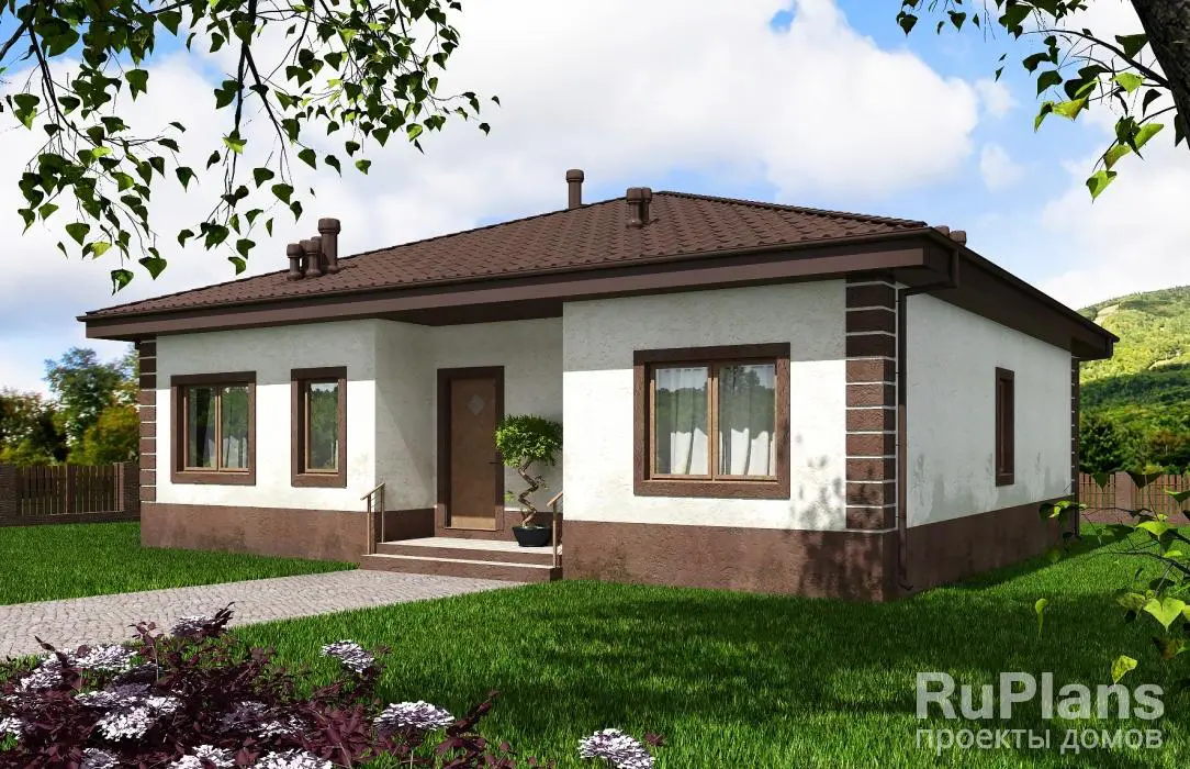 Проект одноэтажного дома 111 м², 12 × 12,8 м