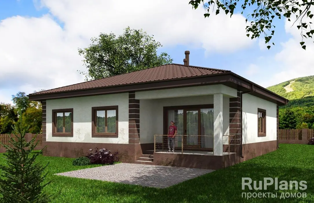 Проект одноэтажного дома 111 м², 12 × 12,8 м — фото 2