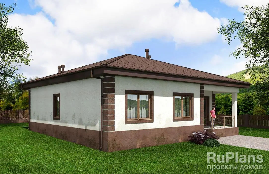 Проект одноэтажного дома 111 м², 12 × 12,8 м — фото 3
