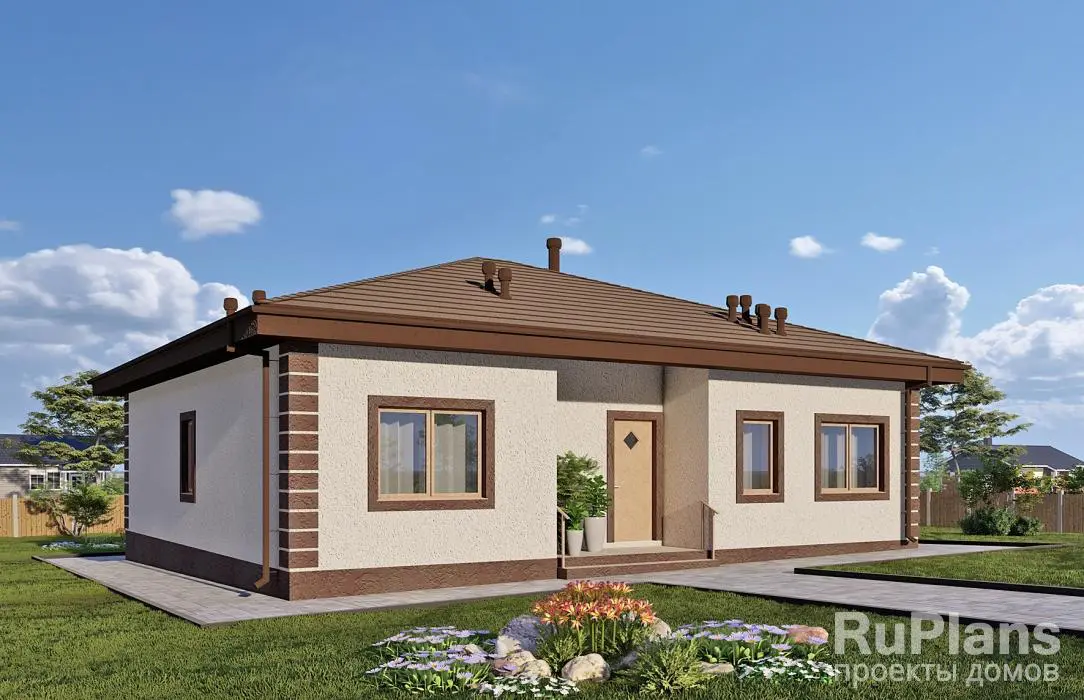 Проект одноэтажного дома 111 м², 12,2 × 12 м