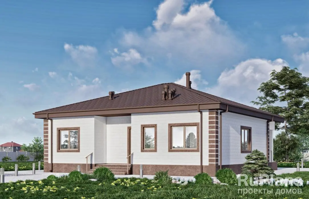 Проект одноэтажного дома 111 м², 12,4 × 13,2 м — фото 1