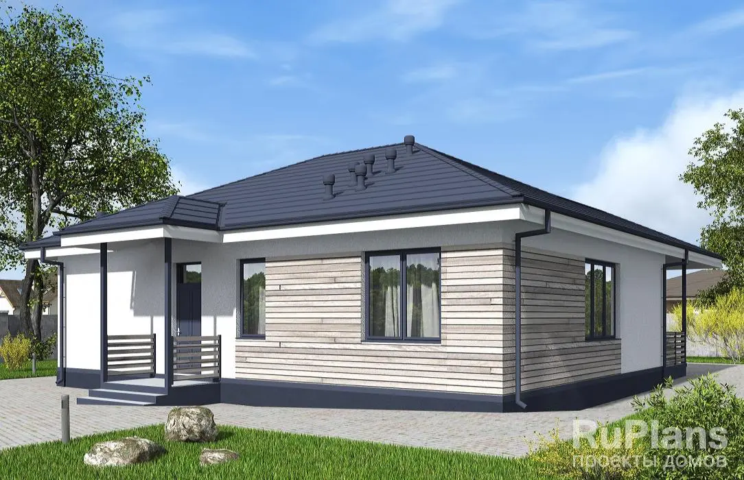 Проект одноэтажного дома 111 м², 15,3 × 13,3 м