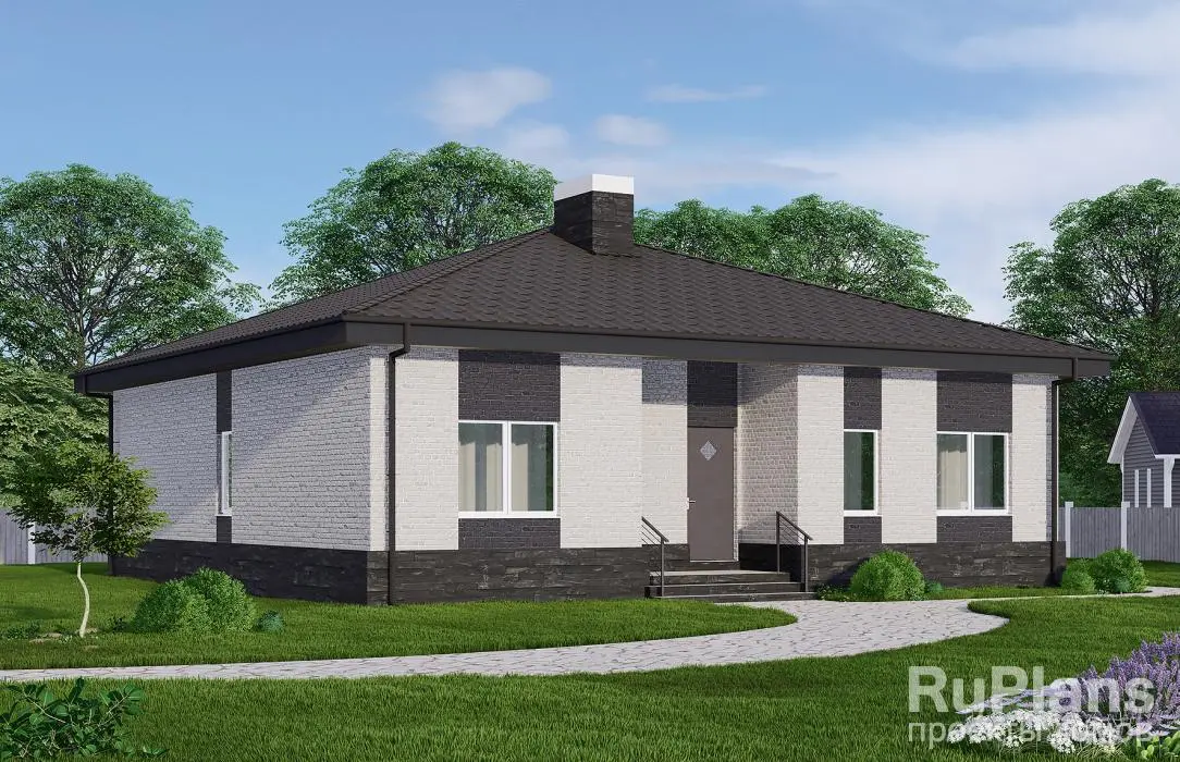 Проект одноэтажного дома 115 м², 13 × 13 м