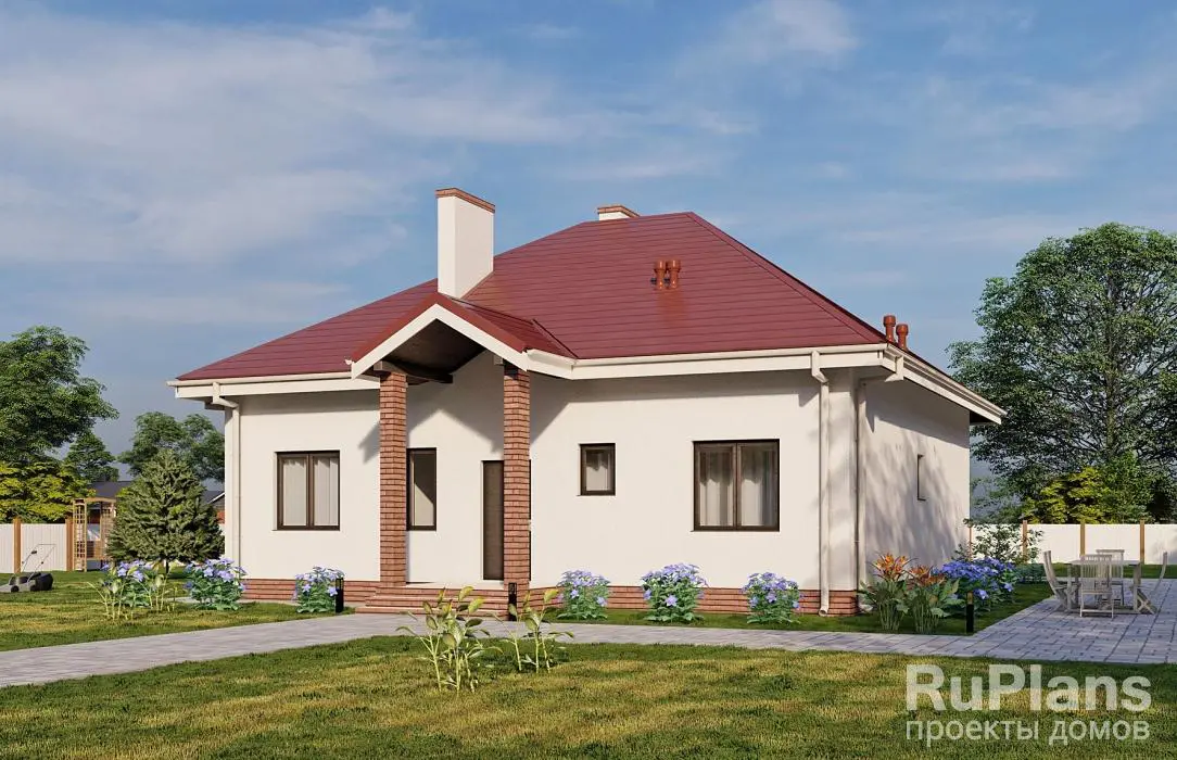 Проект одноэтажного дома 116 м², 12,1 × 14,6 м