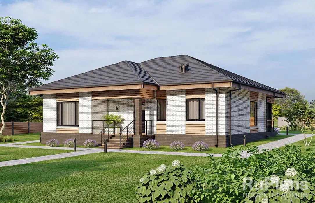 Проект одноэтажного дома 117 м², 13 × 12 м — фото 1