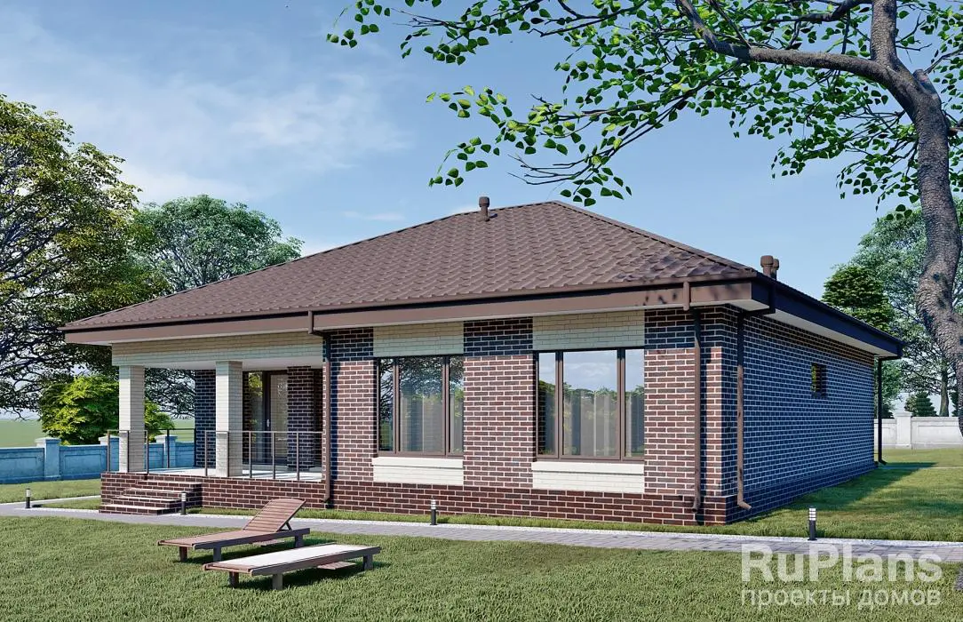 Проект одноэтажного дома 117 м², 13,2 × 14,2 м — фото 2
