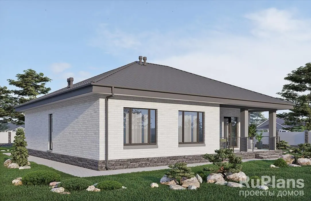 Проект одноэтажного дома 117 м², 13,2 × 14,2 м — фото 1