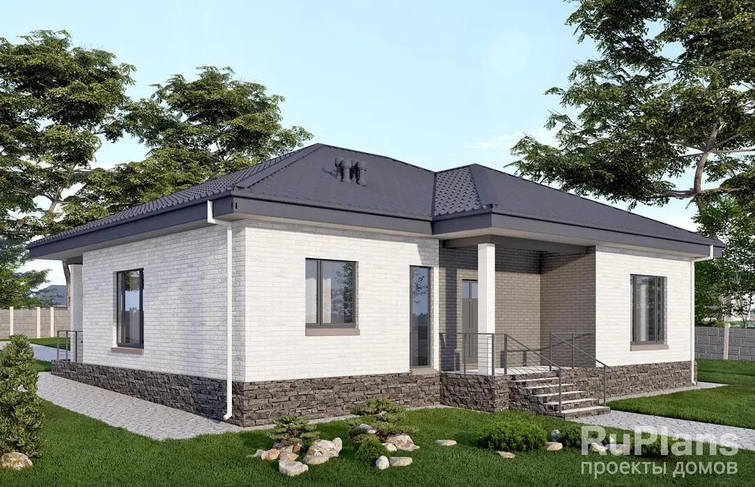 Проект одноэтажного дома 117 м², 13,3 × 14,3 м — фото 2